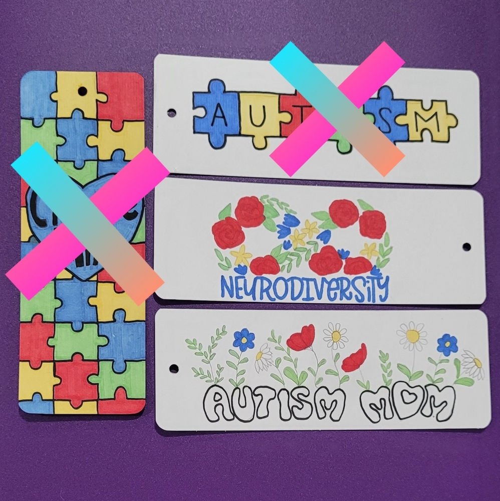 Autism Cardstock hand drawn bookmarks